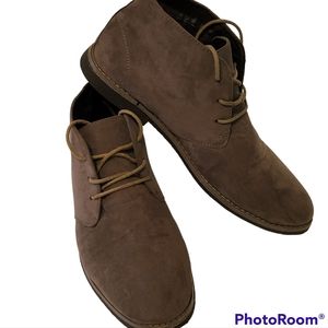 London Fog Men's SIZE 12M Grey Broadstreet Suede Dress Shoes